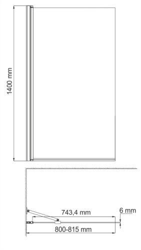 Wasserkraft Berkel 48P01-80WHITE Fixed Стеклянная шторка на ванну фото 2
