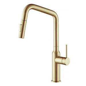 Смеситель для кухни с выдвижной лейкой Timo Saona 2386/17FL золото матовое фото