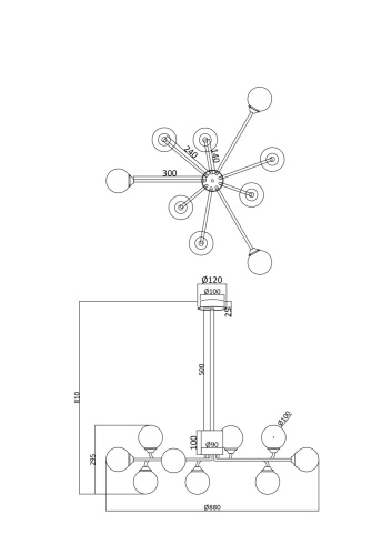 Люстра Freya FR5120PL-09G фото 2