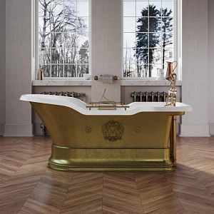 Ванна Migliore Impero Podium 180x87хH76 см бронза, подиум бронза, слив/перелив бронза + 2 декор 26173 фото