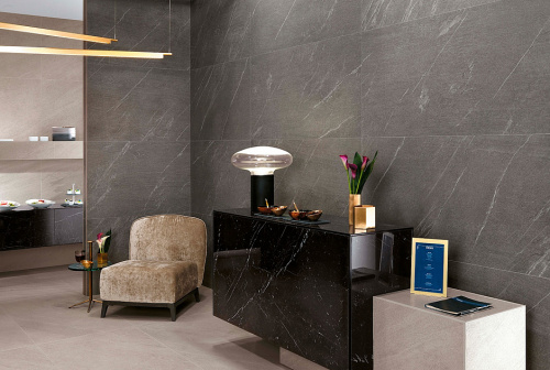 Керамогранит A7GI Marvel Nero Marquina Lappato 2PZ 75x150 фото 2