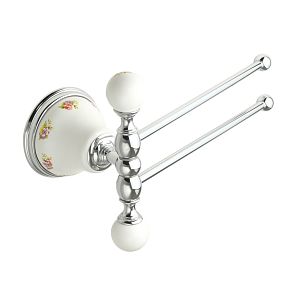 Полотенцедержатель Migliore Provance двойной поворотный L20 cм, керамика с декором/хром 17669 фото