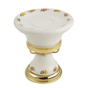 Mыльница Migliore Provance настольная, керамика с декором/золото 17684 фото