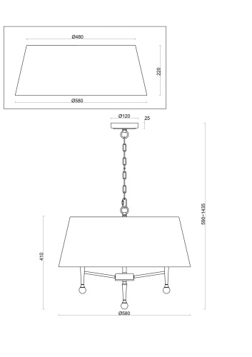 Подвесной светильник Freya FR5190PL-05BS1 фото 2