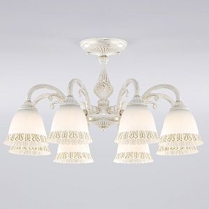 Люстра на штанге Eurosvet 60107/8 белый с золотом фото