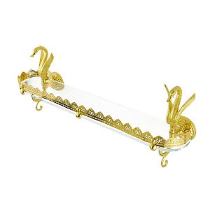 Полка с галереей Migliore Luxor L70 см, стекло/золото 26131 фото