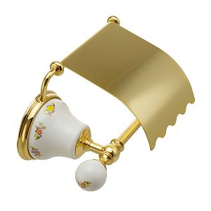 Бумагодержатель Migliore Provance закрытый (с крышкой), керамика с декором/золото 17688 фото