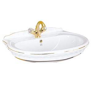 Раковина тюльпана Migliore Gianeta 70 см, декор: D1 золото/белая керамика 20933 фото