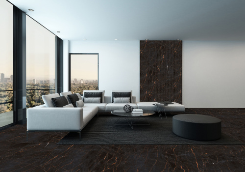 QUA Granite Fuego 120x60 черный полированная фото 7