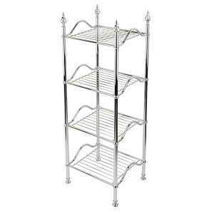 Этажерка Migliore Mirella L38хH107xP34 см, 4 полки-решетки, латунь, хром 26362 фото