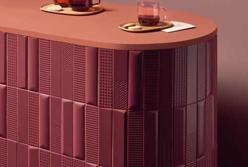 Керамическая плитка 41ZERO42 Biscuit 4101161 Dune Bordeaux 5x20 фото 2