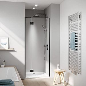 Kermi LIGA Дверь в нишу LI SFL 90x200см,, Schwarz Soft+прозрачное стекло с Kermiclean, цвет: черный фото