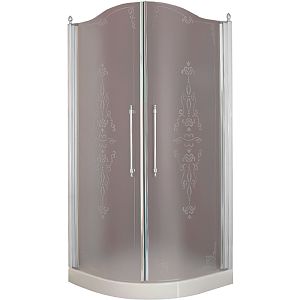 Душевая кабина Migliore Diadema угловая R90xH195 см распашные двери, стекло матовое/декор 20419 фото