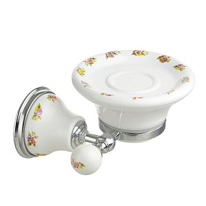 Mыльница Migliore Provance настенная, керамика с декором/хром 17648 фото