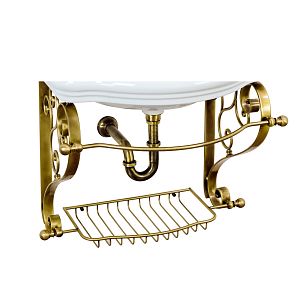 Консоль Migliore Bella подвесная 73 см витая с решеткой, бронза 20702 фото