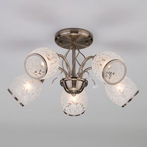 Люстра на штанге Eurosvet 30026/5 античная бронза фото