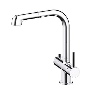 Смеситель для кухни с подключением фильтра и выдвижной лейкой Timo Saona 2346/00FL хром фото