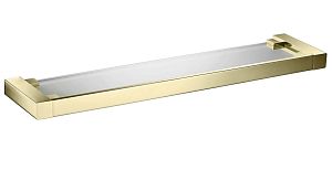 Полка в ванную стеклянная Timo Selene 17072/17 золото матовое фото