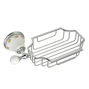 Решетка-корзинка Migliore Provance настенная, керамика с декором/хром 17674 фото