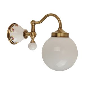 Светильник настенный Migliore Provance, плафон шар стекло матовое/керамика с декором/бронза 17640 фото