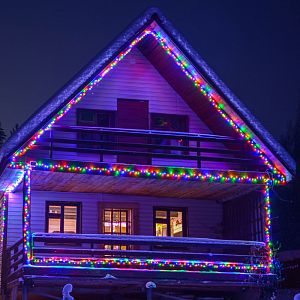 Светодиодная нить Eurosvet 400-102 мульти с эффектом мерцания 20м IP65 фото