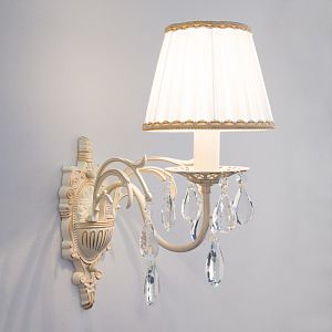 Бра Eurosvet 3637/1 белый с золотом/прозрачный хрусталь Strotskis фото