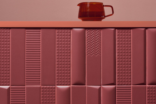 Керамическая плитка 41ZERO42 Biscuit 4101160 Waves Bordeaux 5x20 фото 2