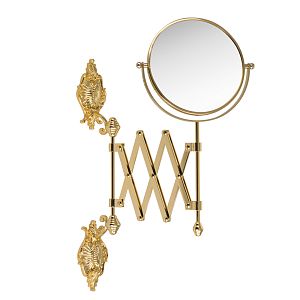 Зеркало Migliore Elisabetta оптическое пантограф, H51xP25-66 см настенное, золото 17065 фото