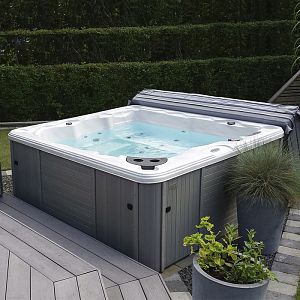 Минибассейн отдельностоящий для улицы Gruppo Treesse Naxos 200x200x78 см, цвет: серое дерево фото