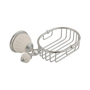 Решетка-корзинка Migliore Olivia настенная, керамика белая, хром 17502 фото