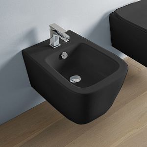 Artceram A16 Биде подвесное 36х52 см, 1 отв,, с переливом, в комплекте с крепежом, цвет: черный глянцевый фото