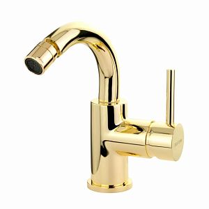 Смеситель для биде Migliore Fortis монокомандный, излив изогнут, ручка сбоку, донный клапан "click-clack", золото 31544 фото