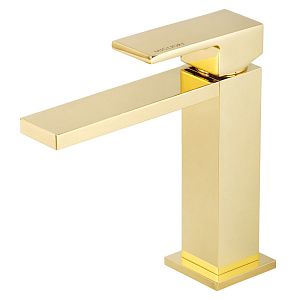 Смеситель для раковины Migliore Kvant Gold монокомандный, плоский излив, золото 25395 фото