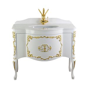 Столешница Migliore Amelia L99xh2/17xP62 см, 1 отверстий для см-ля, фиг.планка, мрамор Bianco Cristallino 27775 фото