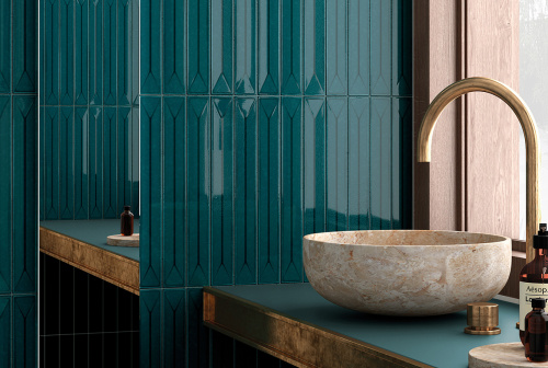 Керамическая плитка Equipe Vitral Axis Petrol Reactive 31163 5х40 фото 2