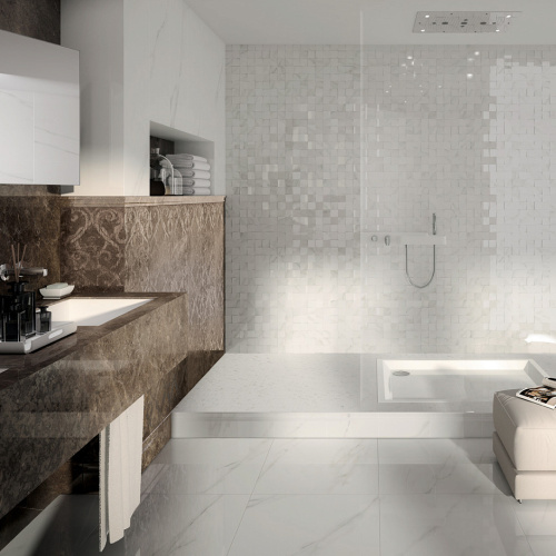 Керамогранит Mirage Jewels Bianco Statuario JW01 Luc SQ 120x240 фото 2