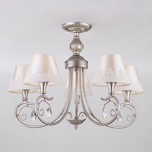 Люстра на штанге Eurosvet 60069/5 серебро фото