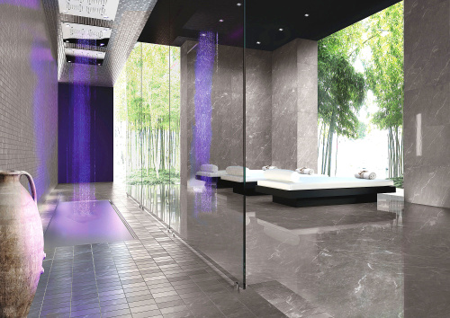 Глазурованный керамогранит Casalgrande Padana Marmoker 11130297 Oyster Grey Lucido 118x278 фото 2