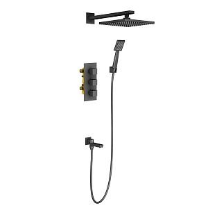 Душевая система встроенная с термостатом Timo Tetra-thermo SX-0199/03SM черный фото
