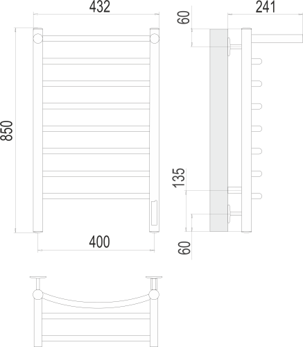 Классик с/п П8 400х850 электро фото 2
