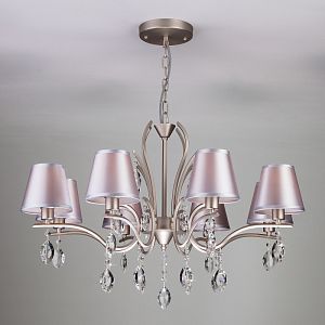 Подвесная люстра Eurosvet 10089/8 сатин-никель/прозрачный хрусталь Strotskis фото