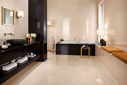 Керамогранит AZNL Marvel Nero Marquina Lappato 75x75 фото 2