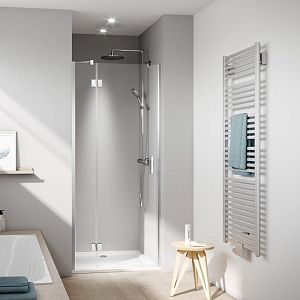 Kermi LIGA Дверь в нишу c непод,сегментом LI SFL 1200x2000, глянцевое серебро+прозрачное стекло с Kermiclean фото