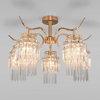 Люстра на штанге Eurosvet 10119/5 золото/прозрачный хрусталь Strotskis фото