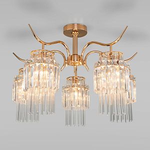 Люстра на штанге Eurosvet 10119/5 золото/прозрачный хрусталь Strotskis фото