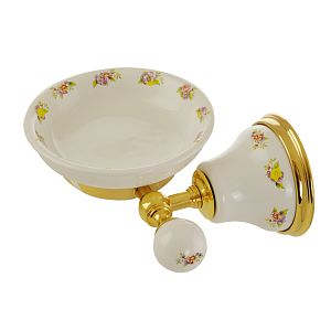 Mыльница Migliore Provance настенная, керамика с декором/золото 17683 фото