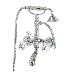 Смеситель для ванны Migliore Olivia внешний, белый с декором платина/хром 19012 фото