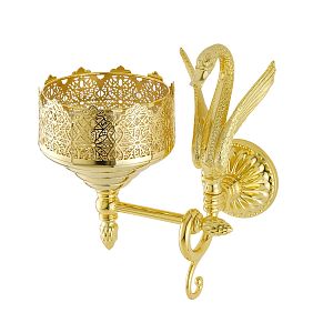 Мыльница Migliore Luxor настенная, стекло декор золото/золото 26164 фото