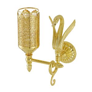 Стакан Migliore Luxor настенный, стекло декор золото/золото 26162 фото