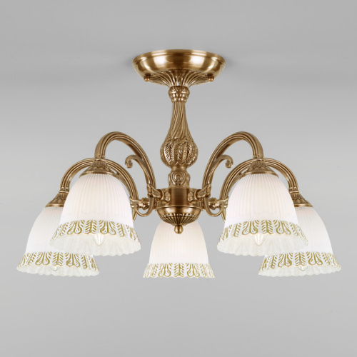 Люстра на штанге Eurosvet 60107/5 античная бронза